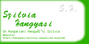 szilvia hangyasi business card